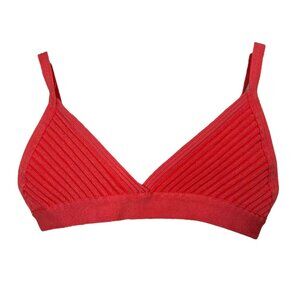 Babaton Aritzia Ribbed Coral Triangle Bralette Size M swim bra